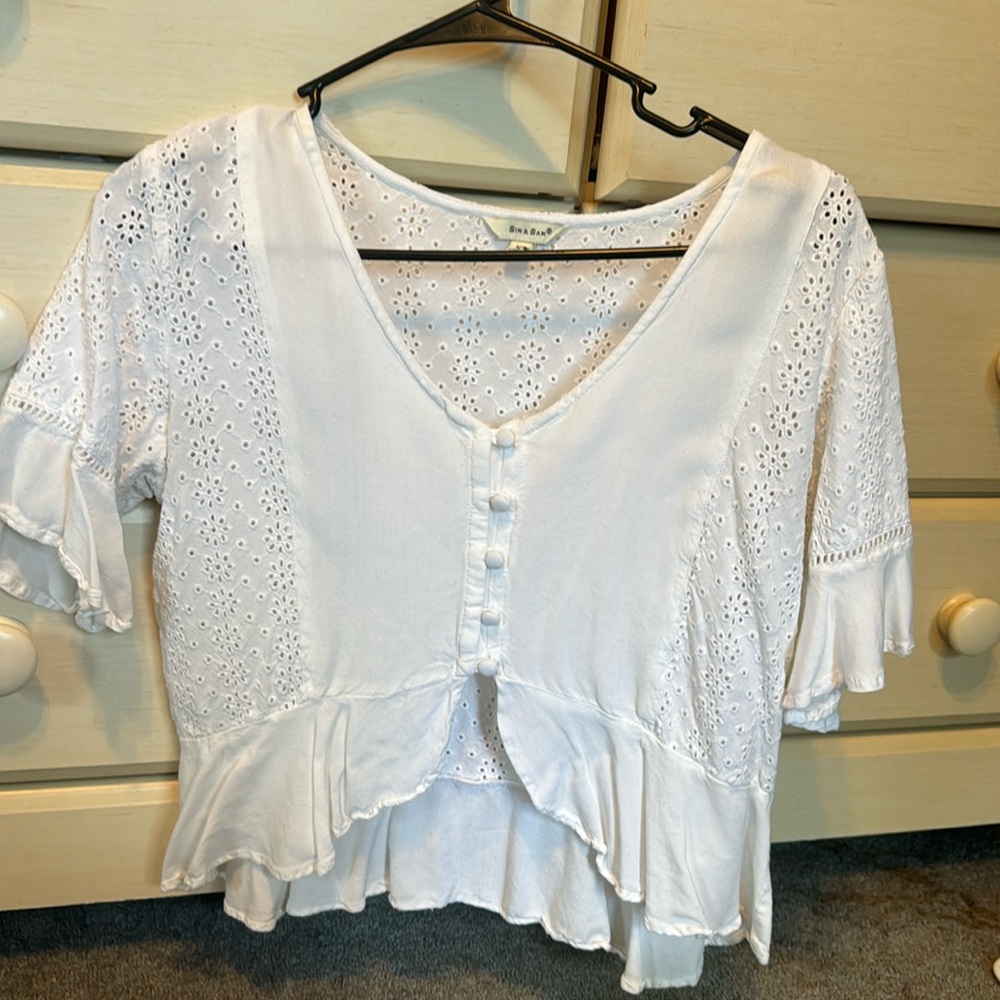 White flowy shirt